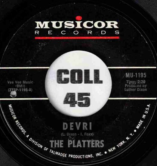 The Platters - Devri b/w Alone In The Night - Musicor 7"