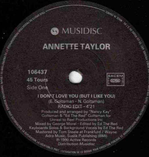 AnnetteTaylor-IDon'tLoveYou,(ButILikeYou)(Radio Edit)-MusidiscFR45LABELA01
