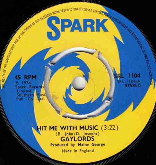 Gaylords - Hit Me With Music b/w Reggae Symphony - Spark UK 7"