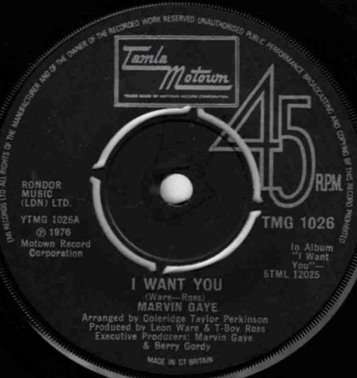 Marvin Gaye - I Want You b/w I Want You (Instrumental) - Tamla Motown UK 7"