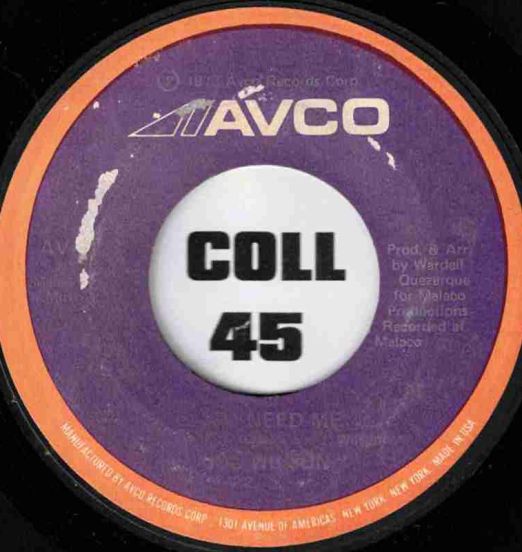 Joe Wilson - You Need Me b/w Other Side Of Your Mind - Avco 7"