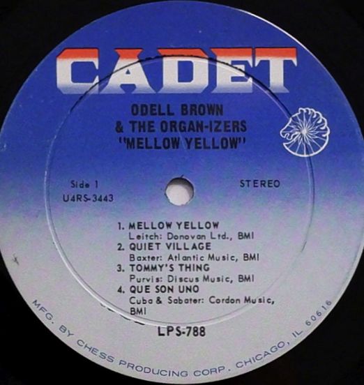 OdellBrown&TheOrgan-izers-MellowYellow-CadetLPLABELA01