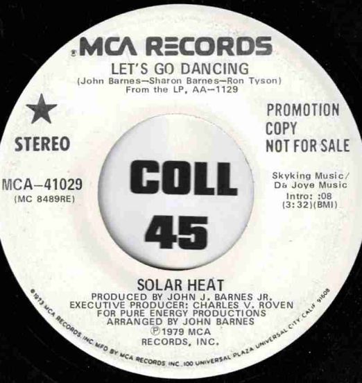 Solar Heat - Let's Go Dancing b/w Same - MCA DJ 7"