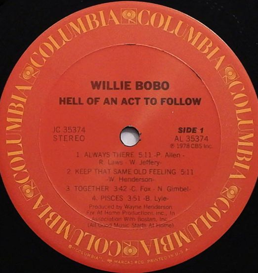 WillieBobo-HellOfAnActToFollow-ColumbiaLPLABELA01