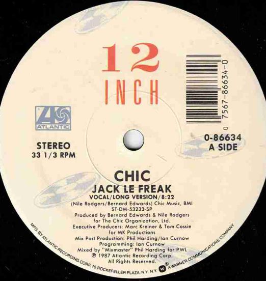 Chic - Jack Le Freak (Vocal Long Version) b/w Savoir Faire (Instrumental) - Atlantic 12"
