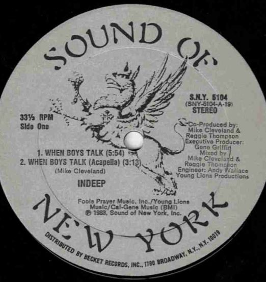 Indeep - When Boys Talk - Sound Of New York 12"