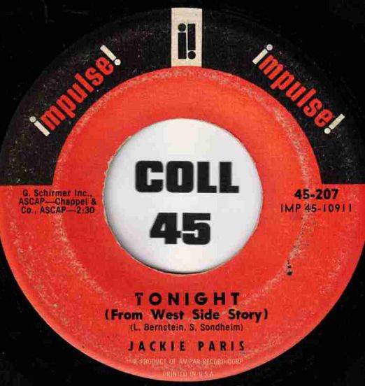 Jackie Paris - Tonight (From West Side Story) b/w Cherry - Impulse 7"