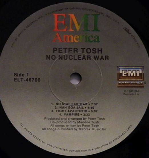 PeterTosh-NoNuclearWar-EMIAmericaLPLABELA