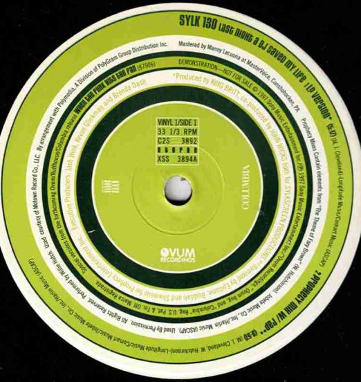 Sylk 130 - Last Night A DJ Saved My Life - Columbia DJ 2x12"