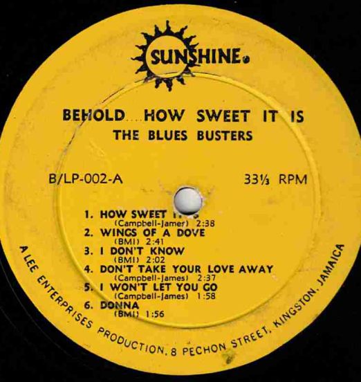 The Blues Busters - Behold... How Sweet It Is - Sunshine JA LP