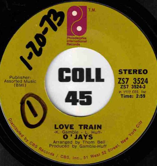 The O'Jays - Love Train b/w Who Am I - PIR 7"