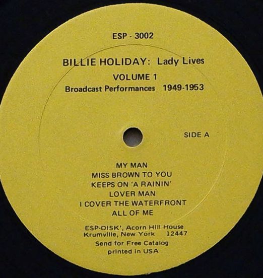 BillieHoliday-LadyLivesVolume1BroadcastPerformances1949-1953- ESP-Disk'LPLABELA01