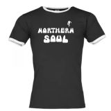 *JUST IN!* Northern Soul 70s Black/White Shirt (2 Colours) contrast Cuffs – Record Shack Soulwear AT T-Shirt