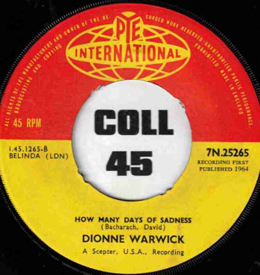 Dionne Warwick - Reach Out For Me b/w How Many Days Of Sadness - Pye International UK 7"