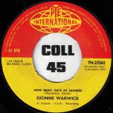 Dionne Warwick – Reach Out For Me b/w How Many Days Of Sadness – Pye International UK 7″