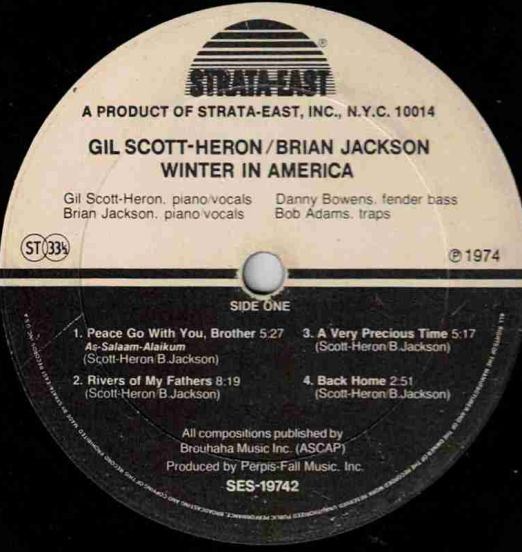Gil Scott-Heron & Brian Jackson - Winter In America - Strata-East LP