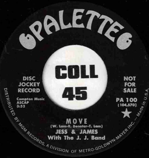 Jess & James With The J. J. Band - Move b/w What Was I Born For - Palette DJ 7"