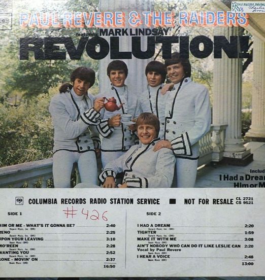 Paul Revere & The Raiders Featuring Mark Lindsay - Revolution! - Columbia DJ LP MONO