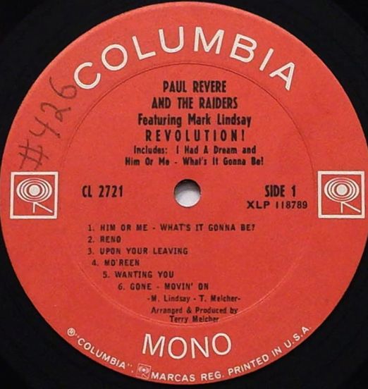 PaulRevere&TheRaidersFeaturingMarkLindsay-Revolution!-ColumbiaLPLABELA01