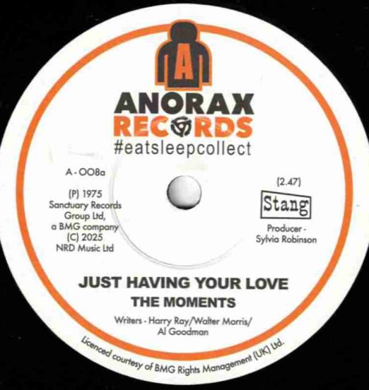 *JUST IN!* The Moments - Just Having Your Love b/w The Rimshots - Do What You Feel Part 1 - Anorax UK 7"