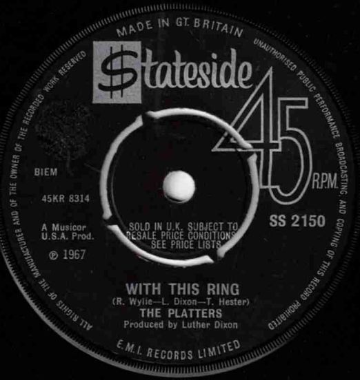 The Platters - With This Ring b/w If I Had Love - Stateside UK 7"