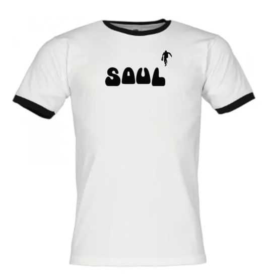 *JUST IN!* Soul 70s Black/White Shirt (2 Colours) contrast Cuffs - Record Shack Soulwear AT T-Shirt