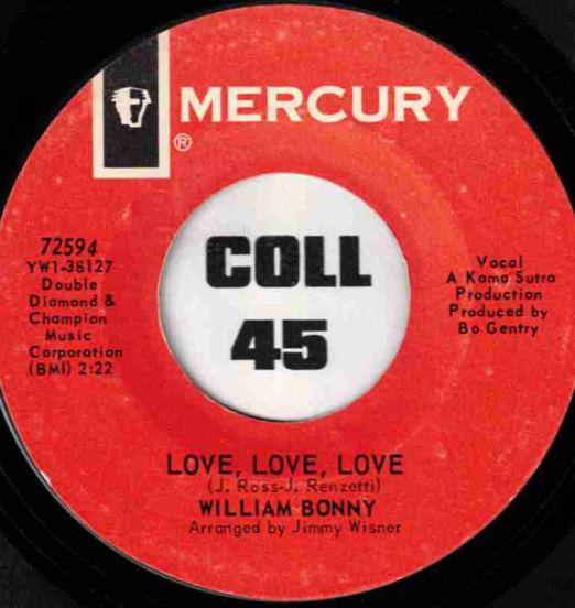 William Bonny - Love, Love, Love b/w Just One More Chance - Mercury 7"