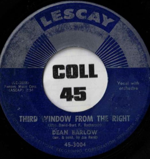 Dean Barlow - Third Window From The Right b/w Baby Doll - Lescay 7" VG