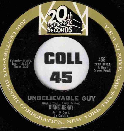 Diane Renay - Unbelievable Guy b/w Navy Blue - 20th Century Fox 7"