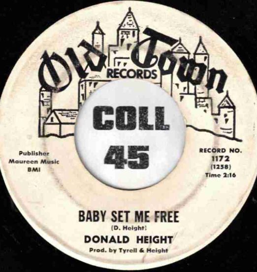 Donald Height - Baby Set Me Free b/w Climbin' The Pole - Old Town DJ 7"