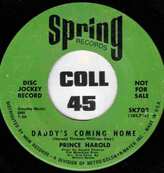 Prince Harold - Daddy's Coming Home b/w Ain't It Amazing - Spring 7"