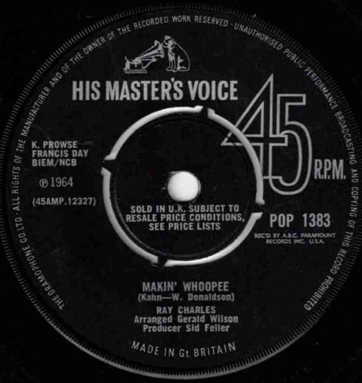 Ray Charles – Makin' Whoopee b/w Move It On Over - HMV UK 7"