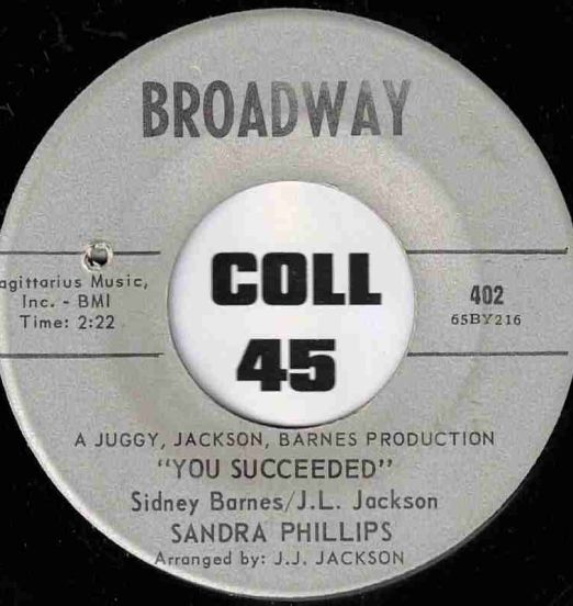 Sandra Phillips - You Succeeded b/w When Midnight Comes - Broadway 7″