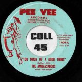 *OFFERS!* The Ambassadors – Too Much Of A Good Thing b/w Whole Lotta Soul – Pee Vee 7″