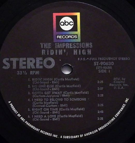 TheImpressions-Ridin'High-ABC-ParamountLPLABELA01