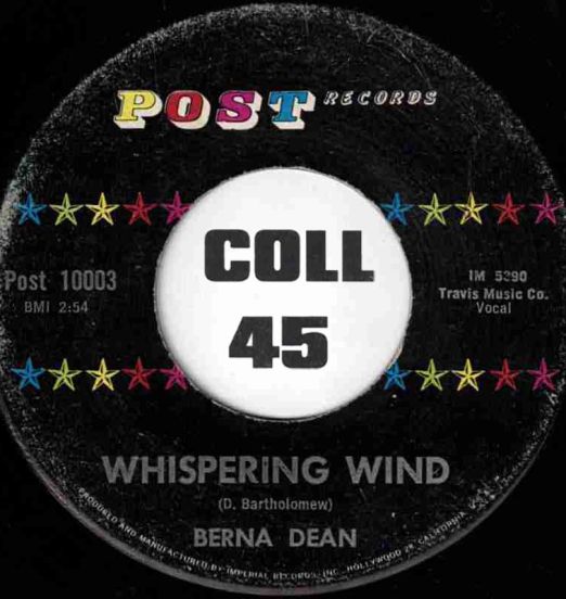 Berna-Dean - Whispering Wind b/w I Don't Know - Post 7"