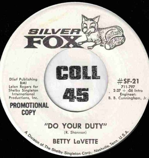 Betty Lavette - Do Your Duty b/w Same - Silver Fox DJ 7"