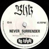 Blitz – Never Surrender b/w Razors In The Night – No Future UK 7″