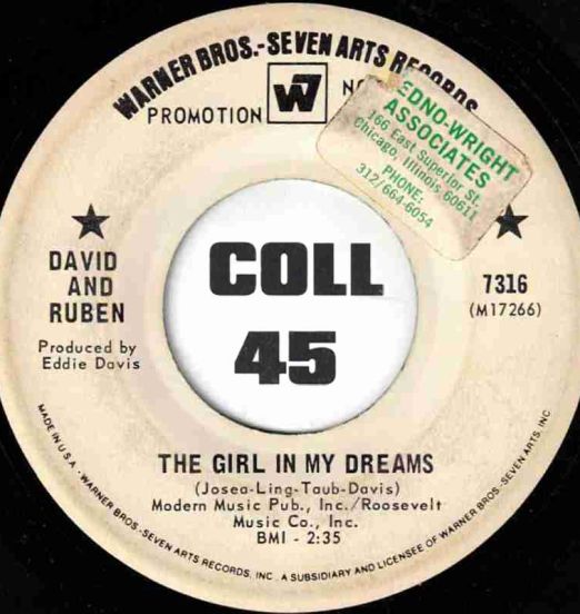 David&Ruben-TheGirlInMyDreams–WarnerBrosDJ45LABELB01