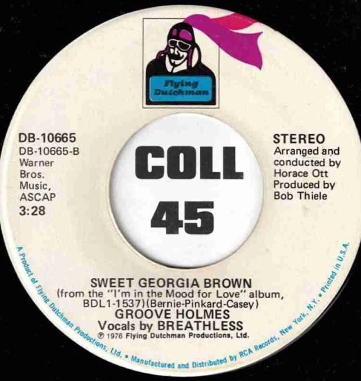 GrooveHolmes-SweetGeorgiaBrown-FlyingDutchman45LABELB01