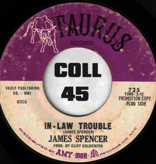 James Spencer - In-Law Trouble b/w You'd Better Keep An Eye (On Your Best Friend) - Taurus DJ 7"
