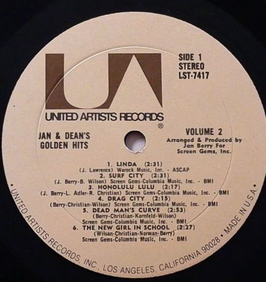 Jan&Dean-Jan&DeansGoldenHitsVolume2-LibertyLPLABELA01