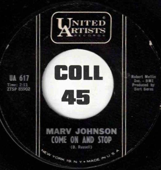Marv Johnson - Come On And Stop b/w Not Available - United Artists 7"