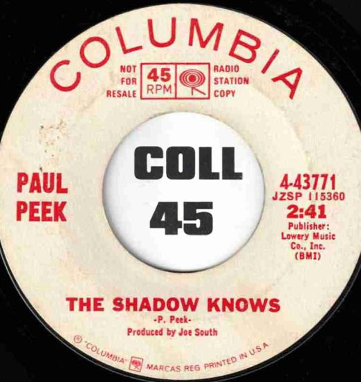 PaulPeek-TheShadowKnows-ColumbiaDJ45LABELA01