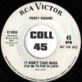 Percy Wiggins – It Didn’t Take Much (For Me To Fall In Love) b/w The Work Of A Woman – RCA Victor DJ 7″