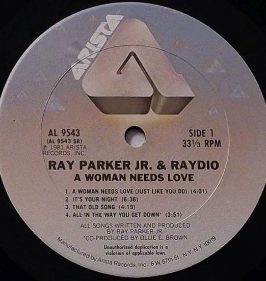 RayParkerJr.AndRaydio-AWomanNeedsLove-AristaLPLABELA01