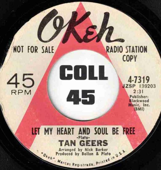 *OFFERS!* Tan Geers - Let My Heart And Soul Be Free b/w What's The Use Of Me Trying - Okeh DJ 7"