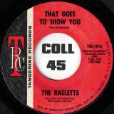 The Raeletts – Bad Water b/w That Goes To Show You – Tangerine 7″