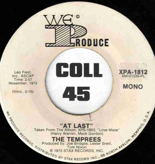 The Temprees - At Last STEREO b/w MONO Version - We Produce DJ 7"