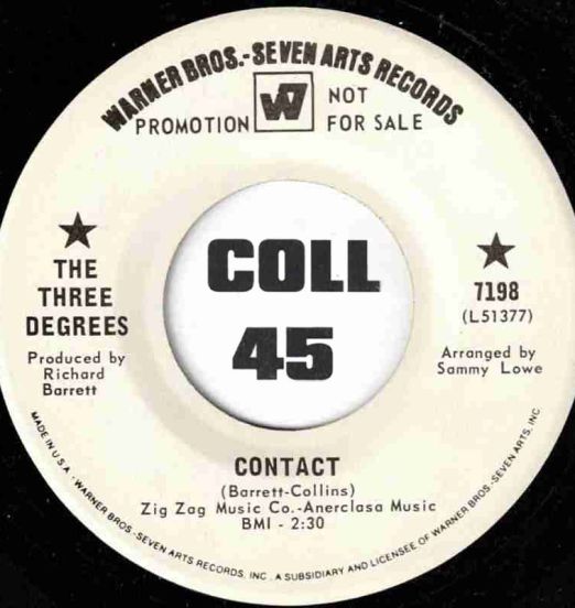 The Three Degrees - Contact b/w No No Not Again - Warner Bros DJ 7"